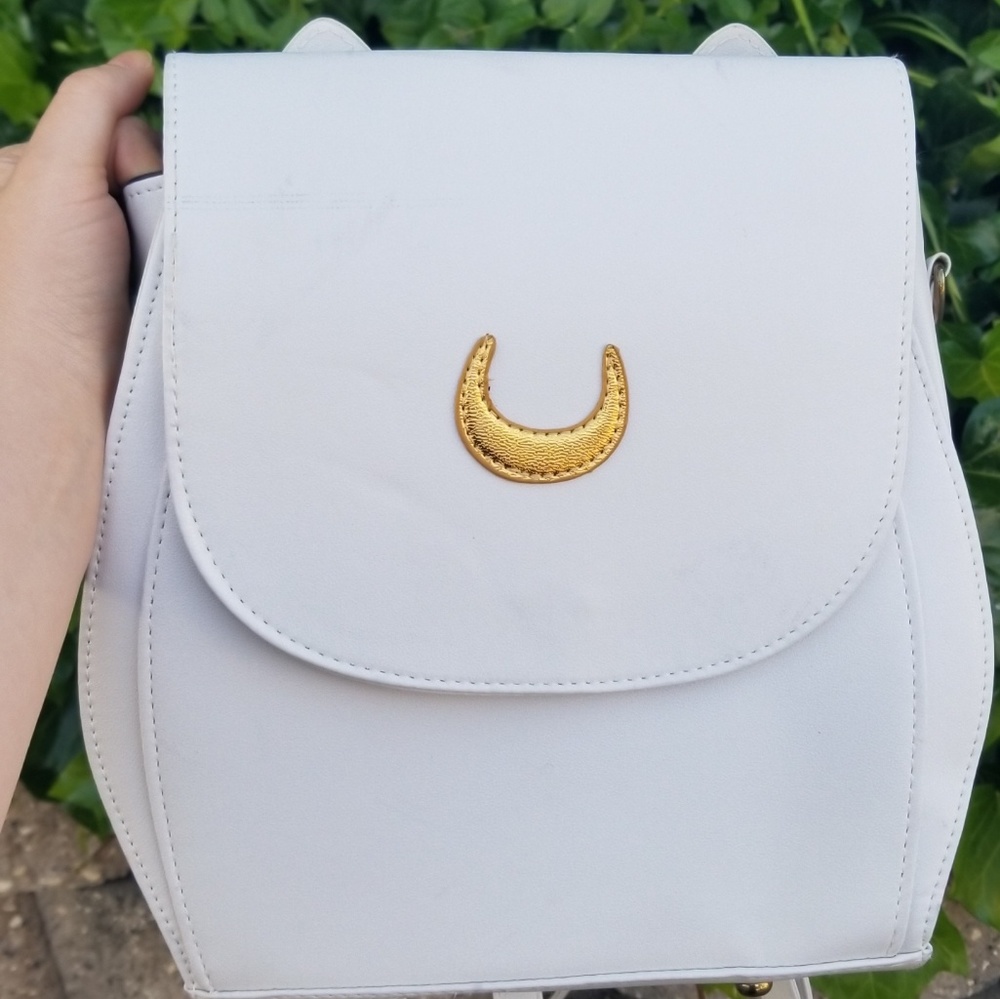 Sailor moon white backpack purse Luna cat ears